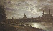 Johan Christian Dahl View of Dresden in Full Moonlight (mk22) oil painting reproduction